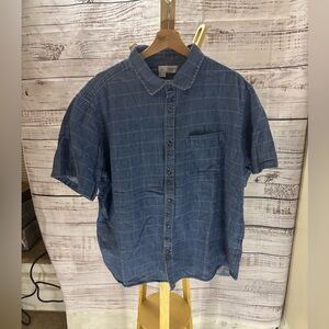 Old Navy Men’s XXL Everyday Shirt | Blue w/ Square Stitching | Cotton